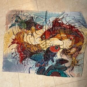 Indonesian Decorative Fish-Print Tapestry